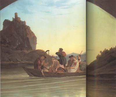 Adrian Ludwig Richter Crossing the Elbe in front of the Schreckenstein (mk10)